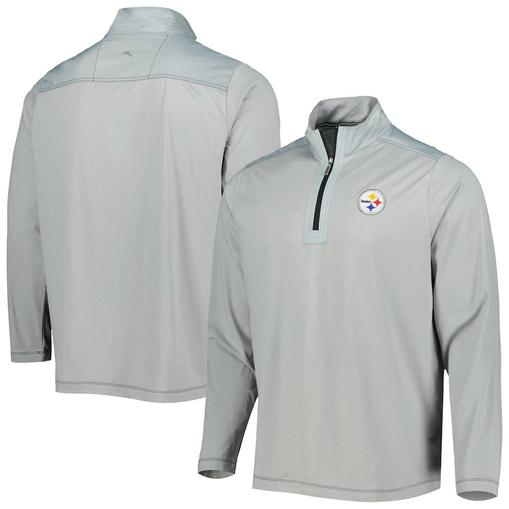 Pittsburgh Steelers On Deck IslandZone Half-Zip Jacket Gray - Tommy Bahama