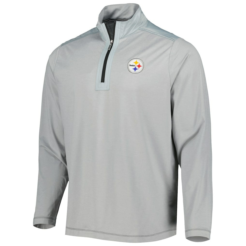 Pittsburgh Steelers On Deck IslandZone Half-Zip Jacket Gray - Tommy Bahama