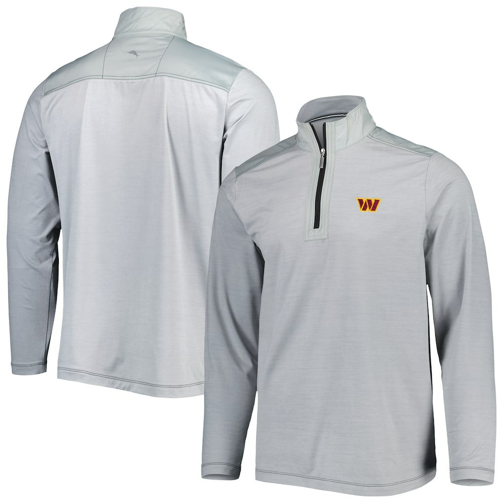 Washington Commanders On Deck IslandZone Half-Zip Jacket Gray - Tommy Bahama