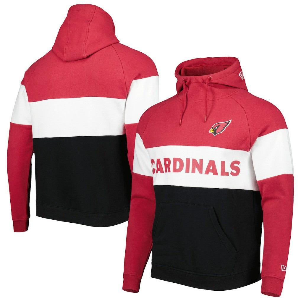 Arizona Cardinals New Era Colorblock Current Pullover Hoodie Black/Cardinal - NFL
