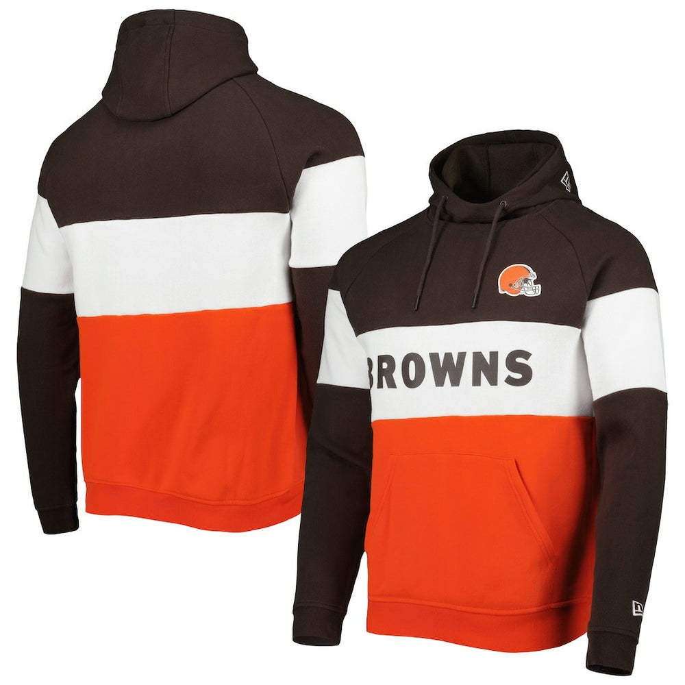 Cleveland Browns New Era Colorblock Current Pullover Hoodie Orange - NFL