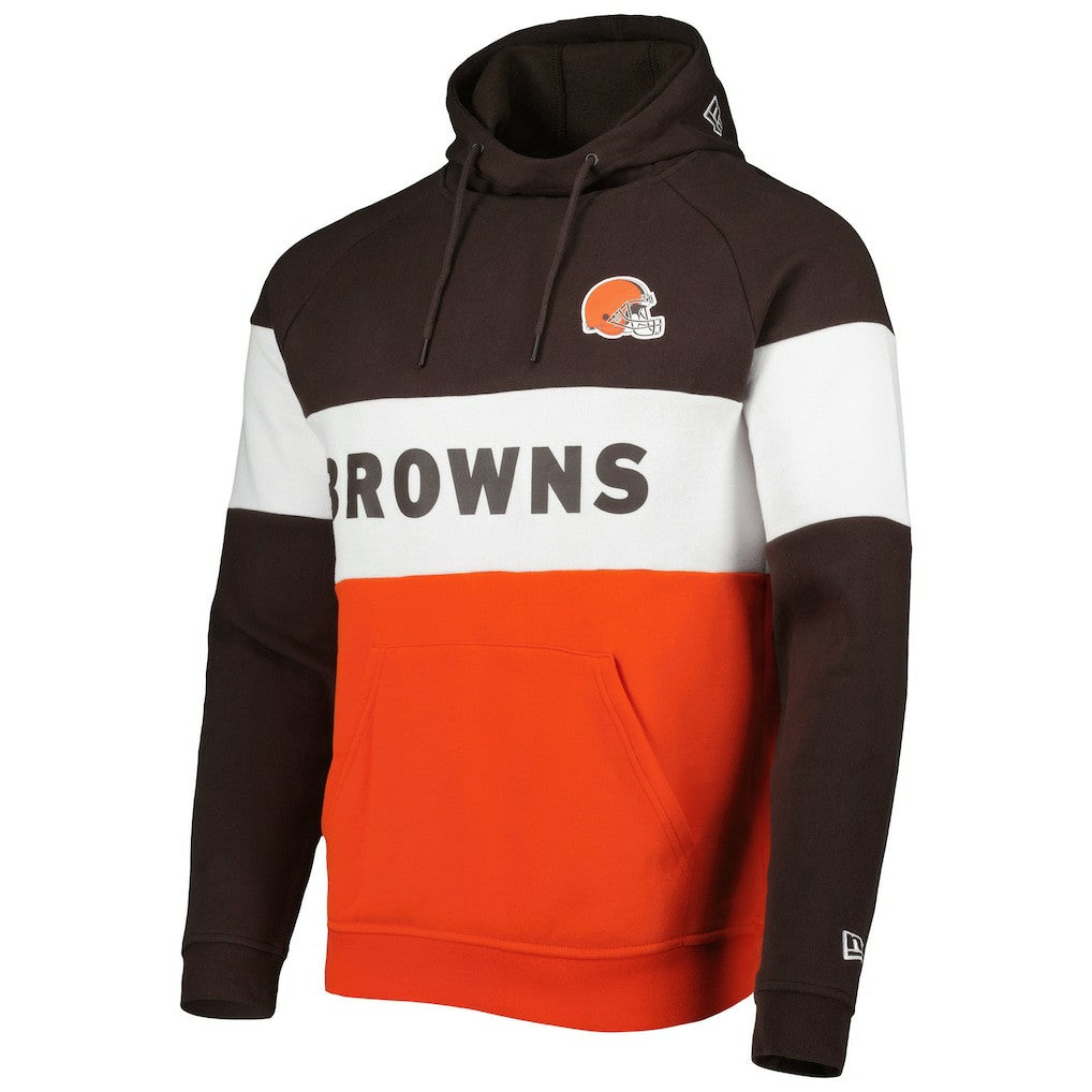 Cleveland Browns New Era Colorblock Current Pullover Hoodie Orange - NFL