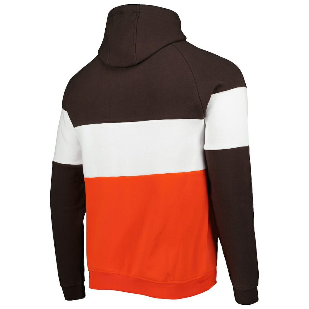 Cleveland Browns New Era Colorblock Current Pullover Hoodie Orange - NFL