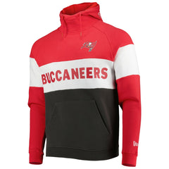 Tampa Bay Buccaneers New Era Colorblock Current Pullover Hoodie Heather Charcoal/Red - NFL