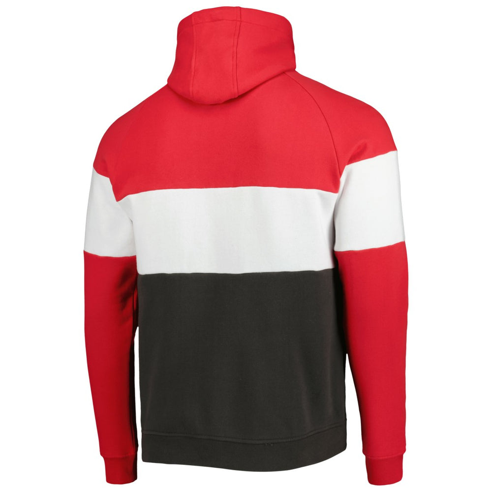 Tampa Bay Buccaneers New Era Colorblock Current Pullover Hoodie Heather Charcoal/Red - NFL
