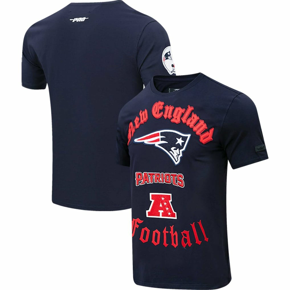 New England Patriots Pro Standard Old English T-Shirt Navy - NFL