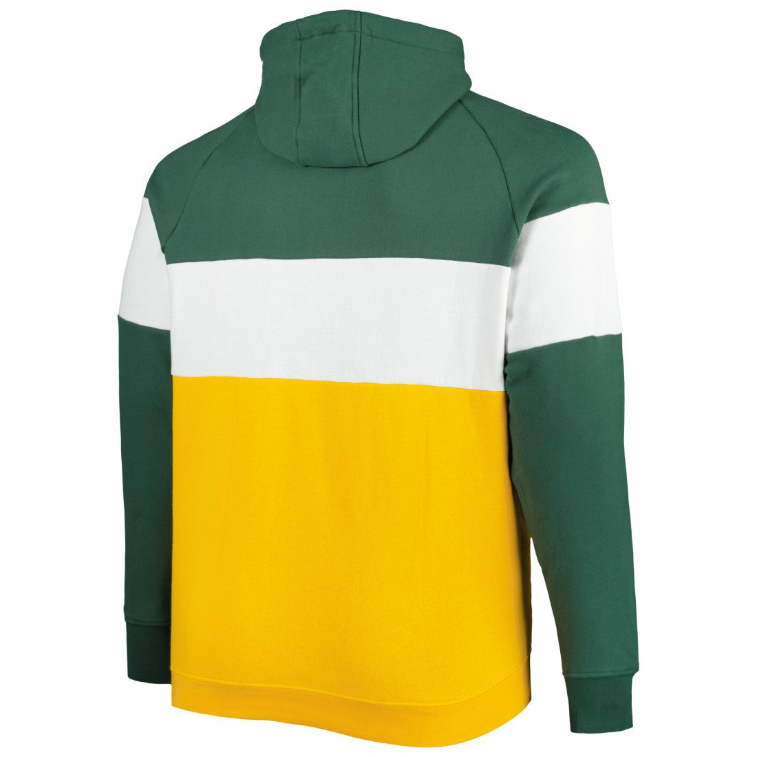 Green Bay Packers New Era Big & Tall Current Team Colorblock Fleece Raglan Pullover Hoodie Green/Gold - NFL
