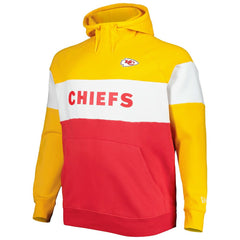 Kansas City Chiefs New Era Big & Tall Current Team Colorblock Fleece Raglan Pullover Hoodie Gold/Red - NFL