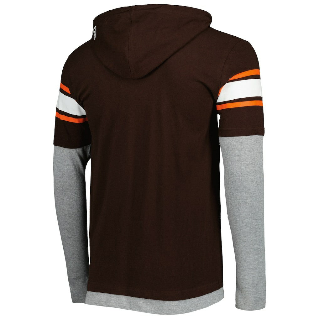 Cleveland Browns New Era Long Sleeve Hoodie T-Shirt Brown - NFL