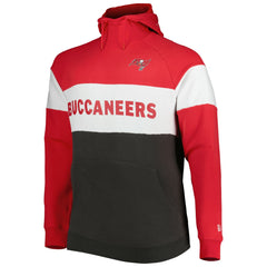 Tampa Bay Buccaneers New Era Big & Tall Current Colorblock Raglan Fleece Pullover Hoodie Heather Charcoal/Black - NFL