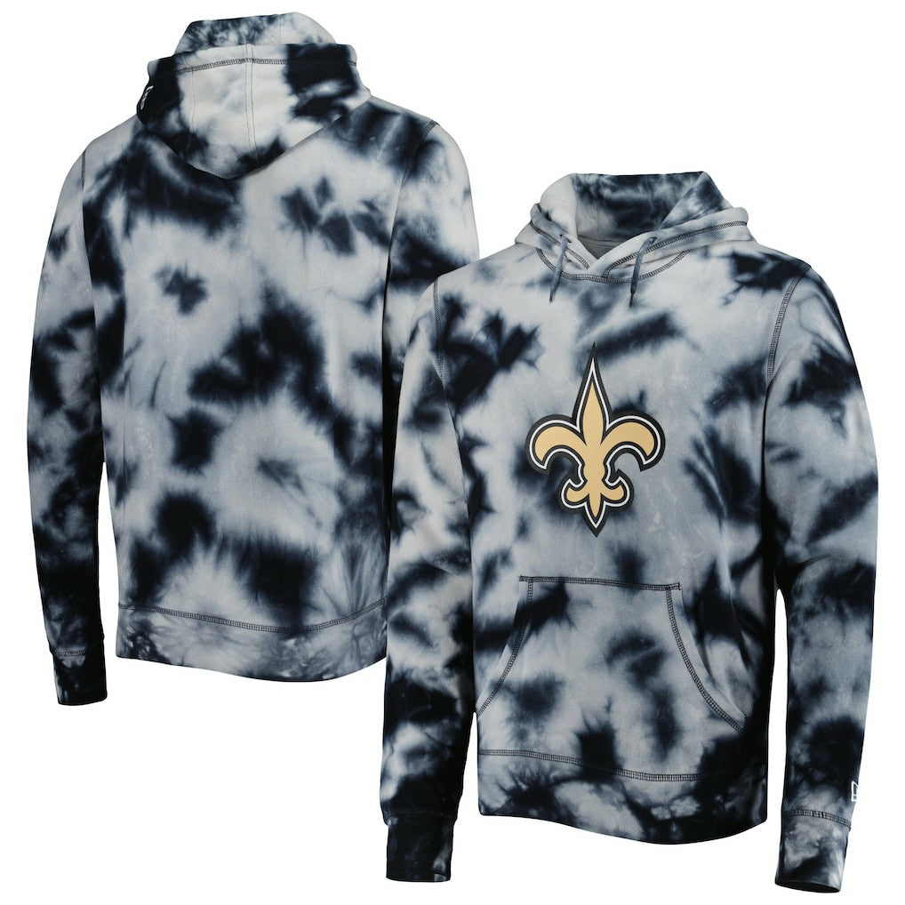 New Orleans Saints New Era Team Tie-Dye Pullover Hoodie Black - NFL