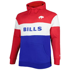 Buffalo Bills New Era Big & Tall Throwback Colorblock Fleece Raglan Pullover Hoodie Red/Royal - NFL