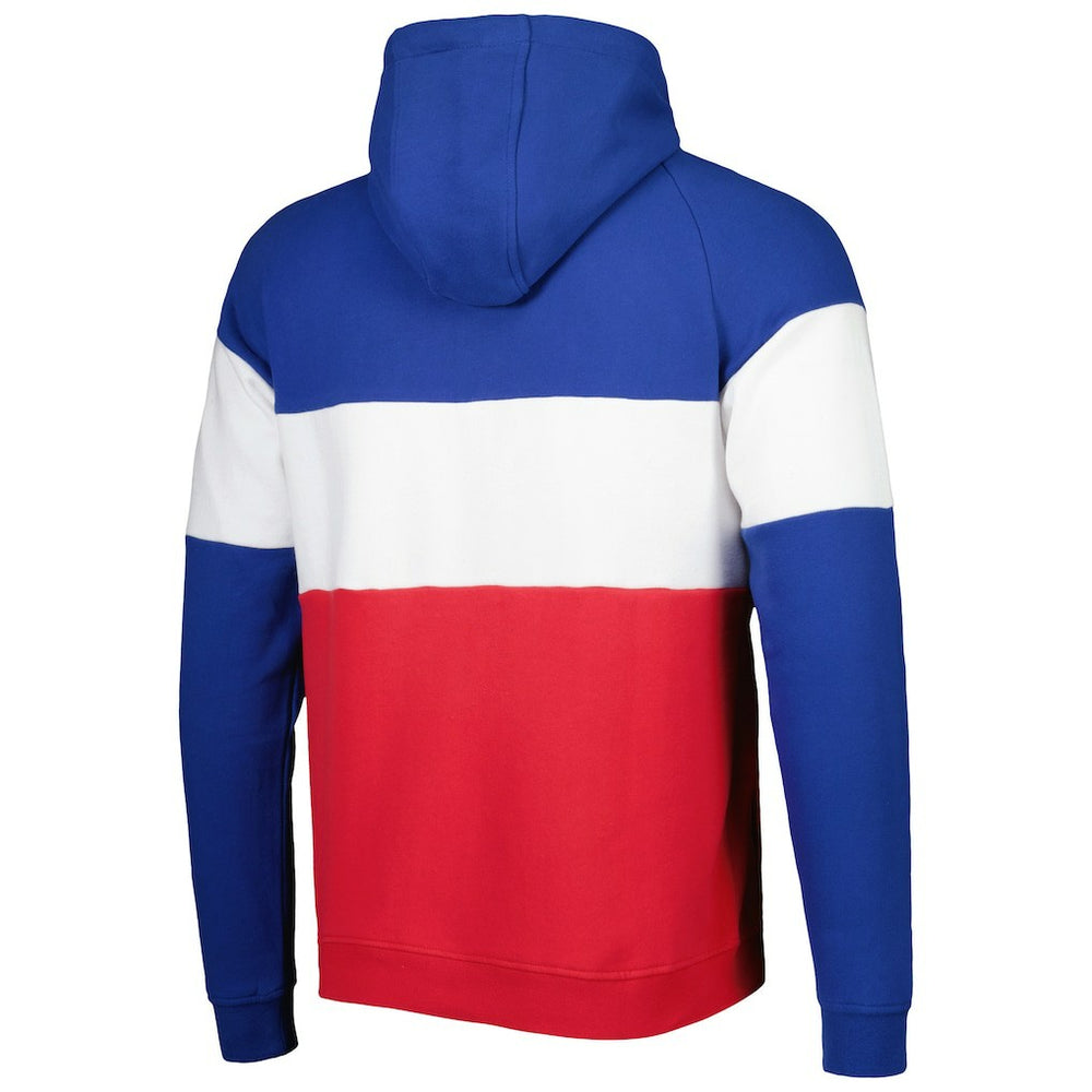 New England Patriots New Era Colorblock Throwback Pullover Hoodie Red/Royal - NFL
