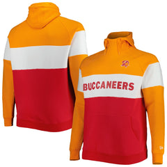 Tampa Bay Buccaneers New Era Big & Tall Throwback Colorblock Raglan Pullover Hoodie Red - NFL