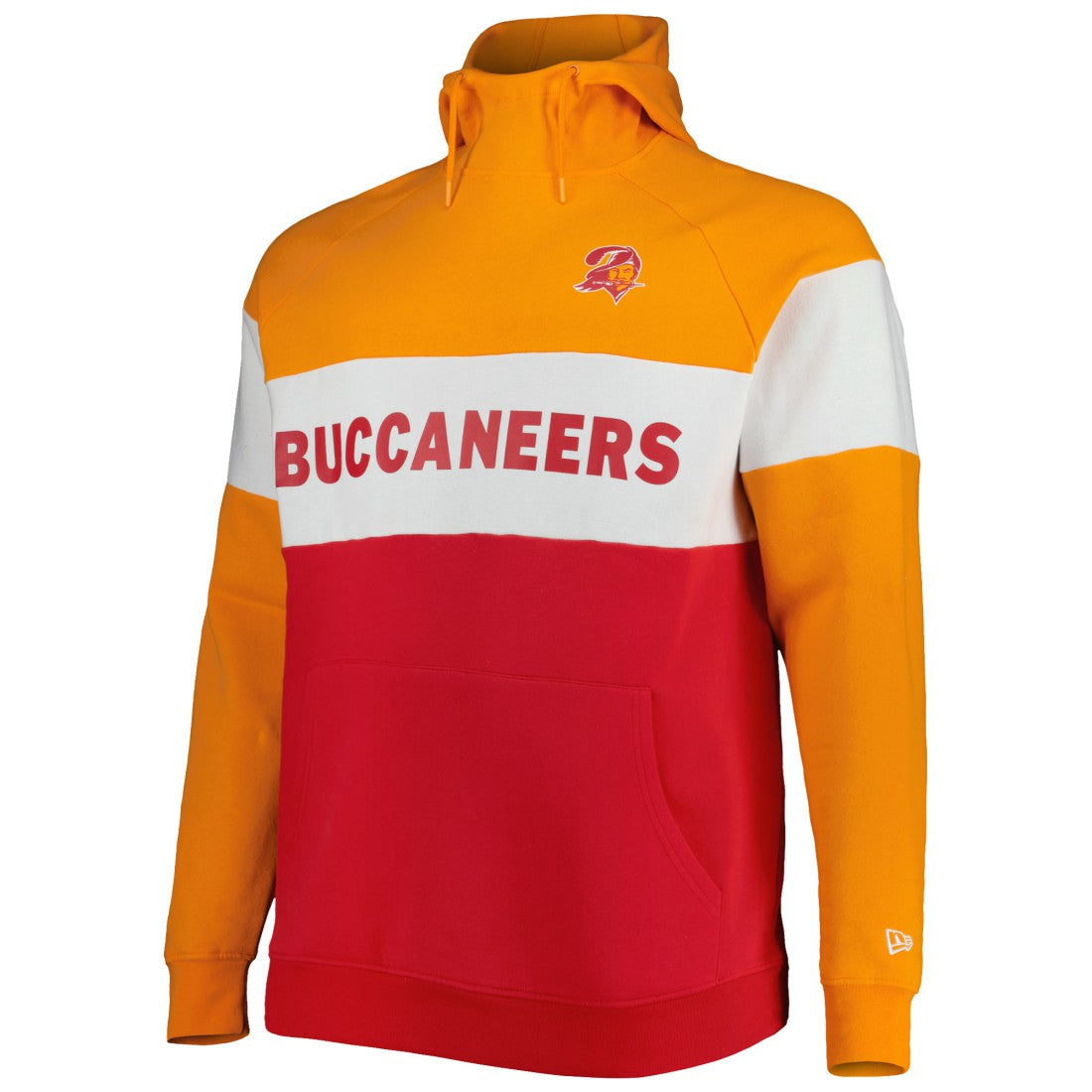 Tampa Bay Buccaneers New Era Big & Tall Throwback Colorblock Raglan Pullover Hoodie Red - NFL
