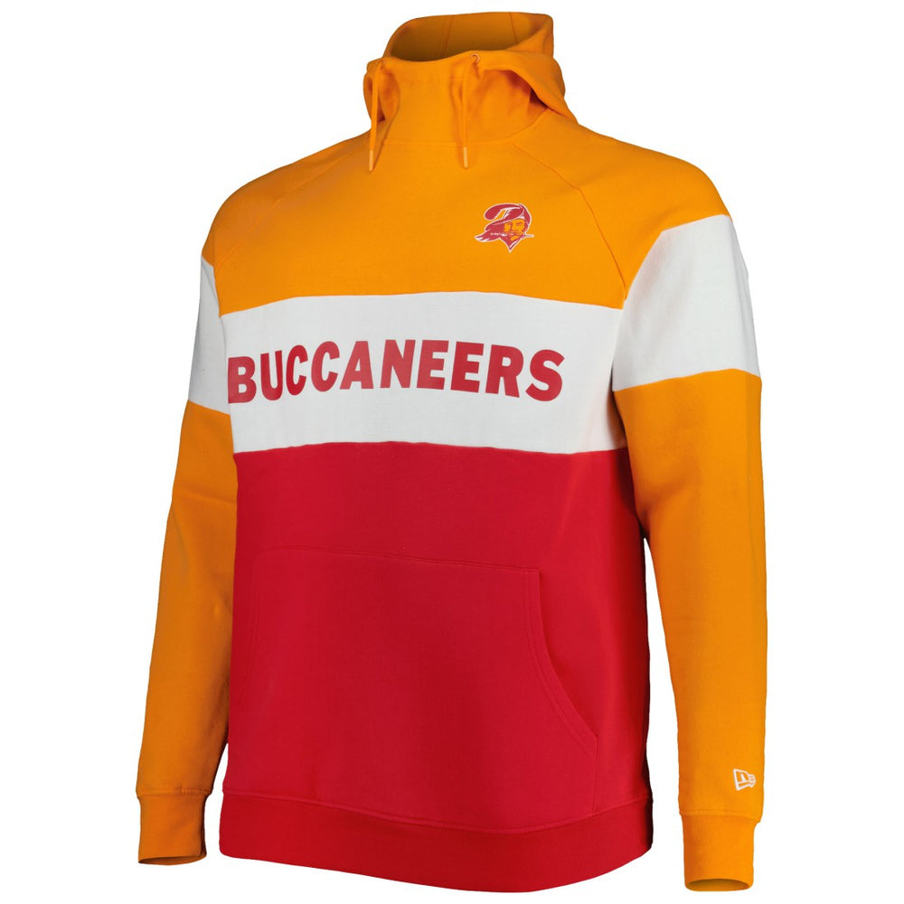 Tampa Bay Buccaneers New Era Big & Tall Throwback Colorblock Raglan Pullover Hoodie Red - NFL
