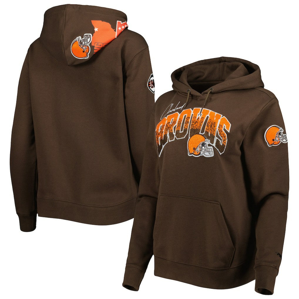 Cleveland Browns Pro Standard Women's Local Patch Pullover Hoodie Brown - NFL