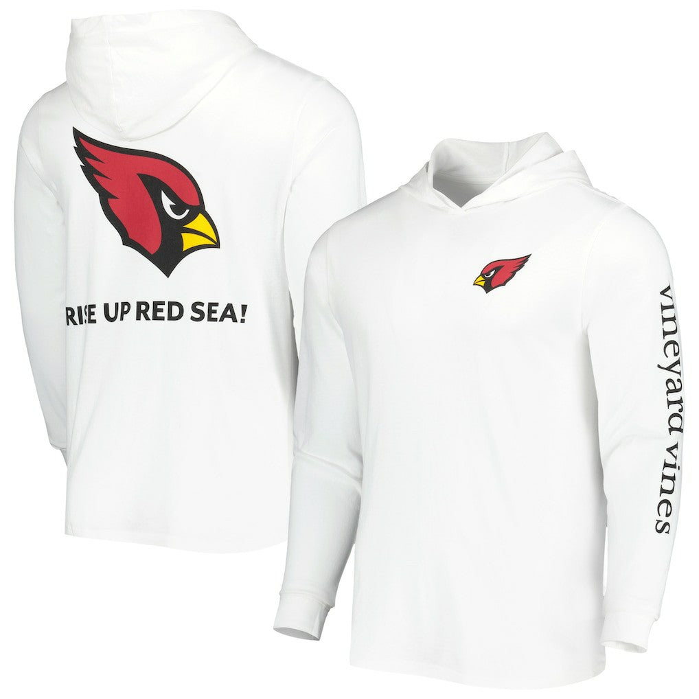 Arizona Cardinals Vineyard Vines Local Long Sleeve Hoodie T-Shirt White - NFL