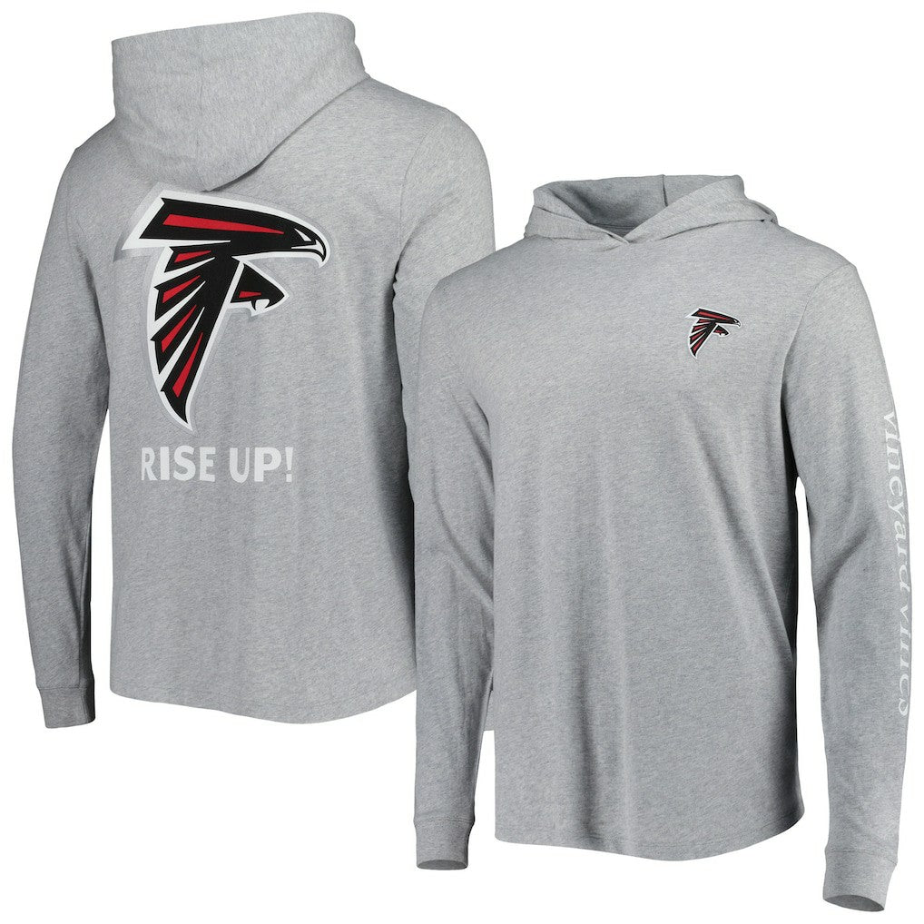 Atlanta Falcons Vineyard Vines Local Long Sleeve Hoodie T-Shirt Heathered Gray - NFL