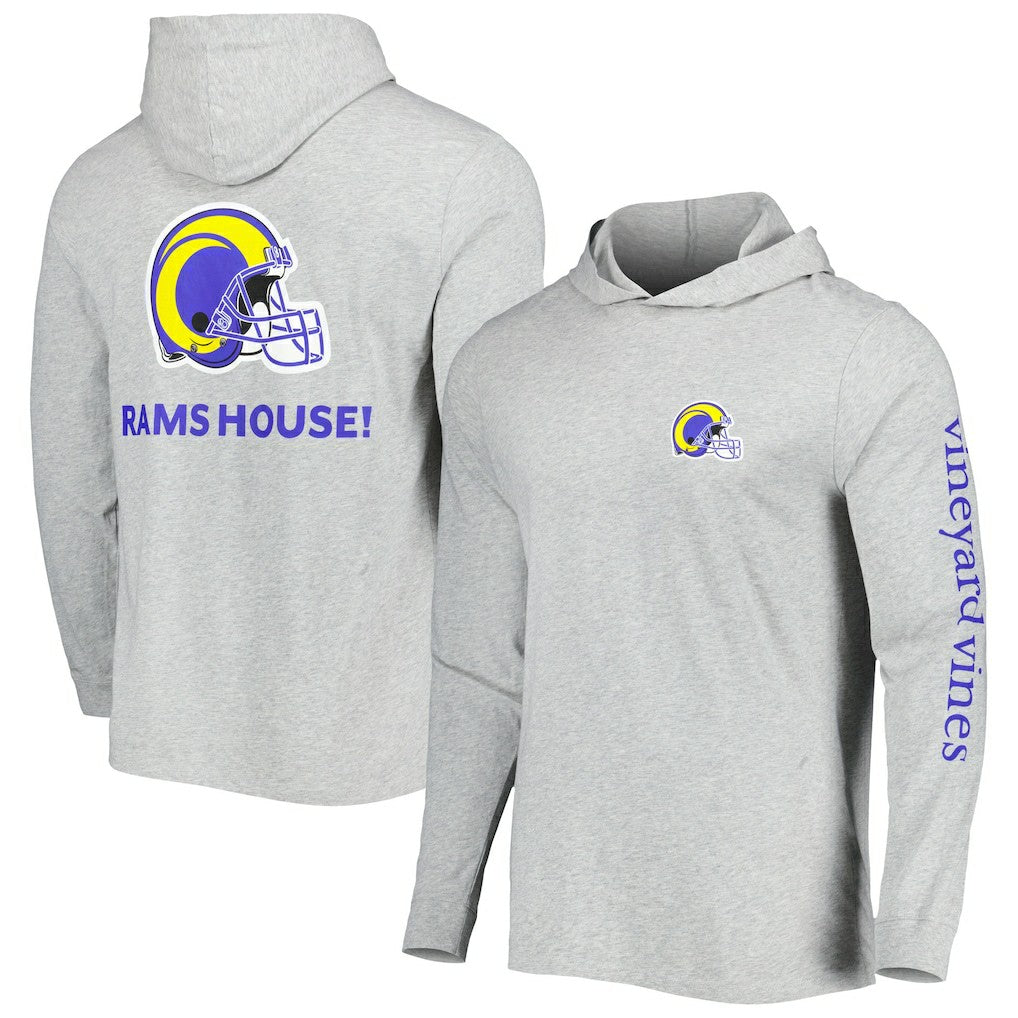 Los Angeles Rams Vineyard Vines Local Long Sleeve Hoodie T-Shirt Heathered Gray - NFL