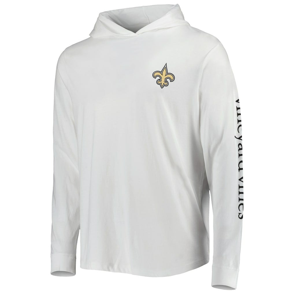 New Orleans Saints Vineyard Vines Local Long Sleeve Hoodie T-Shirt White - NFL