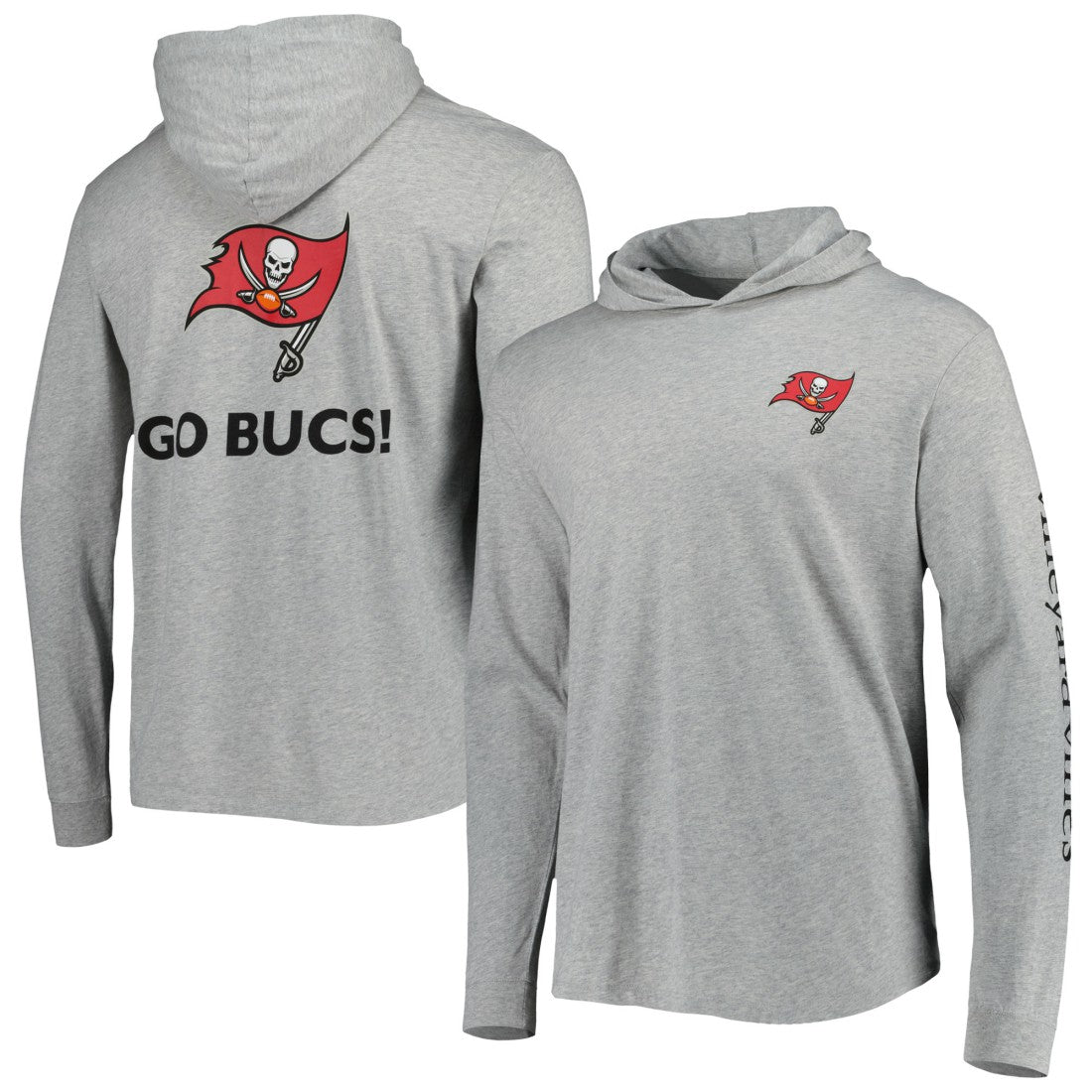 Tampa Bay Buccaneers Vineyard Vines Local Long Sleeve Hoodie T-Shirt Heathered Gray - NFL