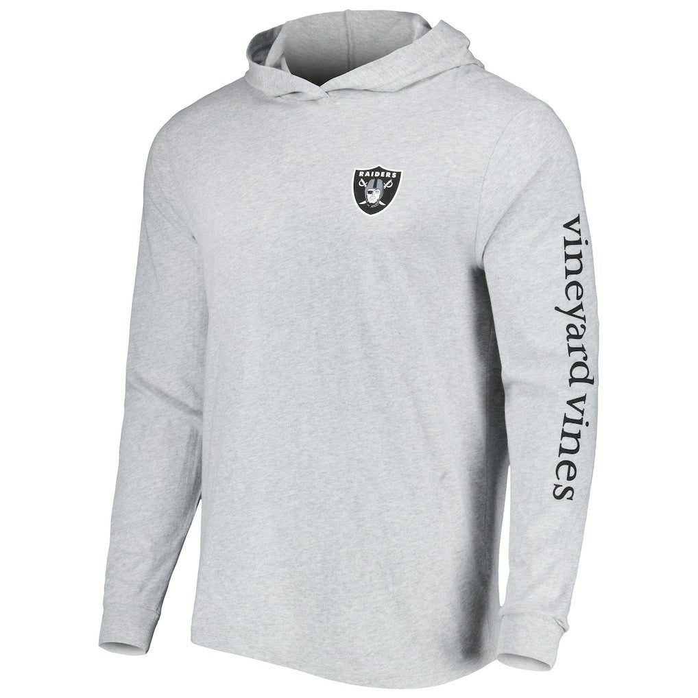 Las Vegas Raiders Vineyard Vines Local Long Sleeve Hoodie T-Shirt Heathered Gray - NFL