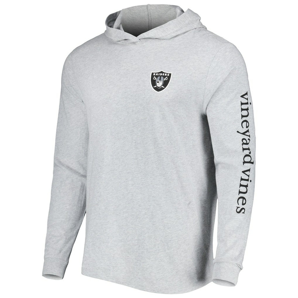 Las Vegas Raiders Vineyard Vines Local Long Sleeve Hoodie T-Shirt Heathered Gray - NFL