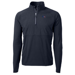 Denver Broncos Cutter & Buck Adapt Eco Knit Hybrid Recycled Quarter-Zip Pullover Top Navy - NFL