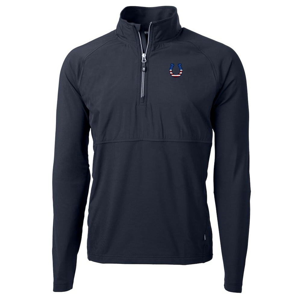 Indianapolis Colts Cutter & Buck Adapt Eco Knit Hybrid Recycled Quarter-Zip Pullover Top Navy - NFL