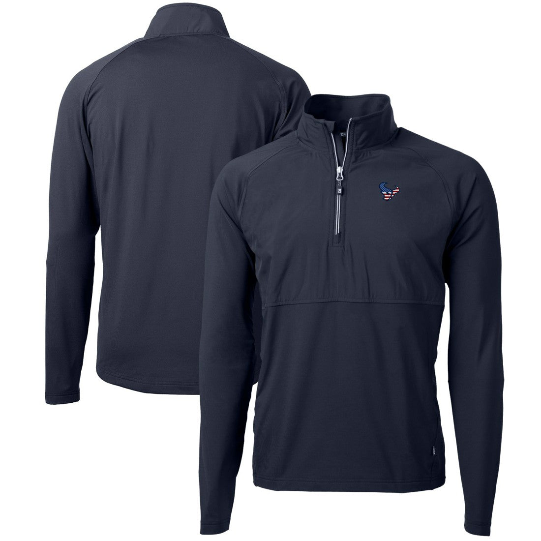 Houston Texans Cutter & Buck Adapt Eco Knit Hybrid Recycled Quarter-Zip Pullover Top Navy - NFL