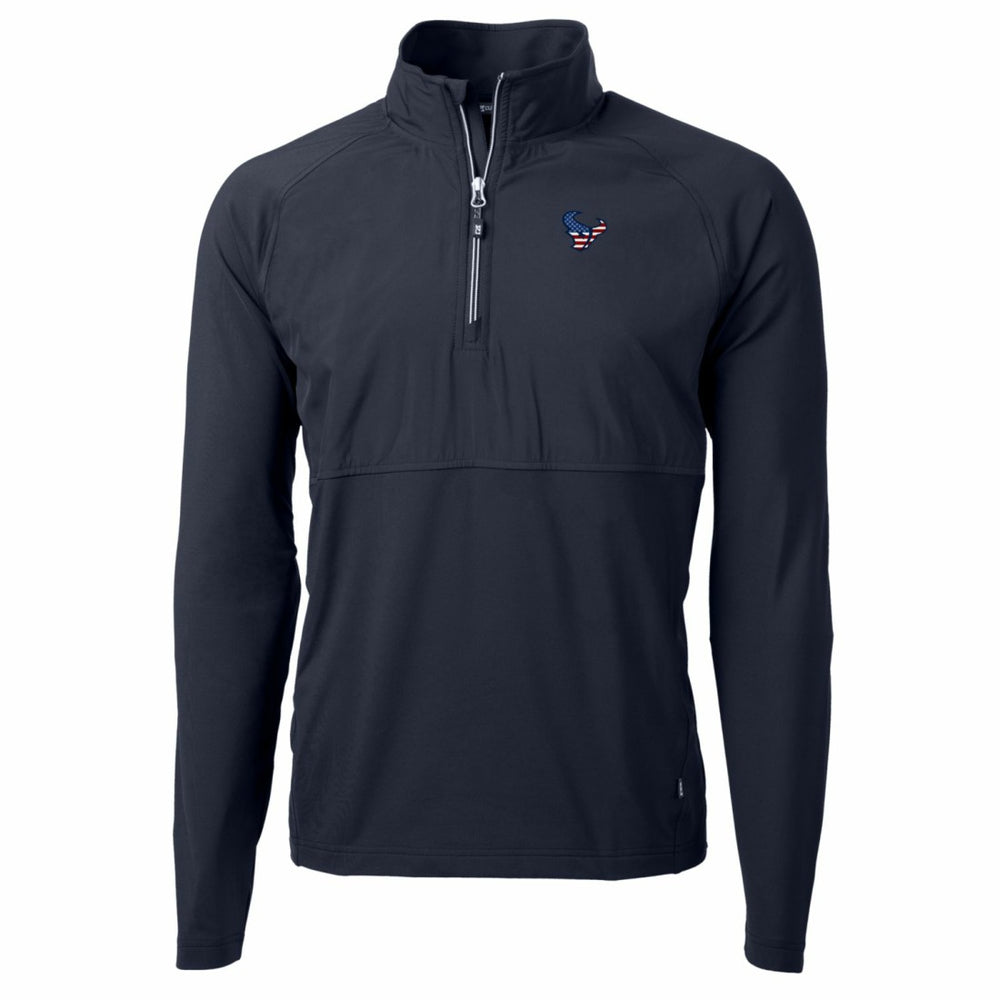 Houston Texans Cutter & Buck Adapt Eco Knit Hybrid Recycled Quarter-Zip Pullover Top Navy - NFL