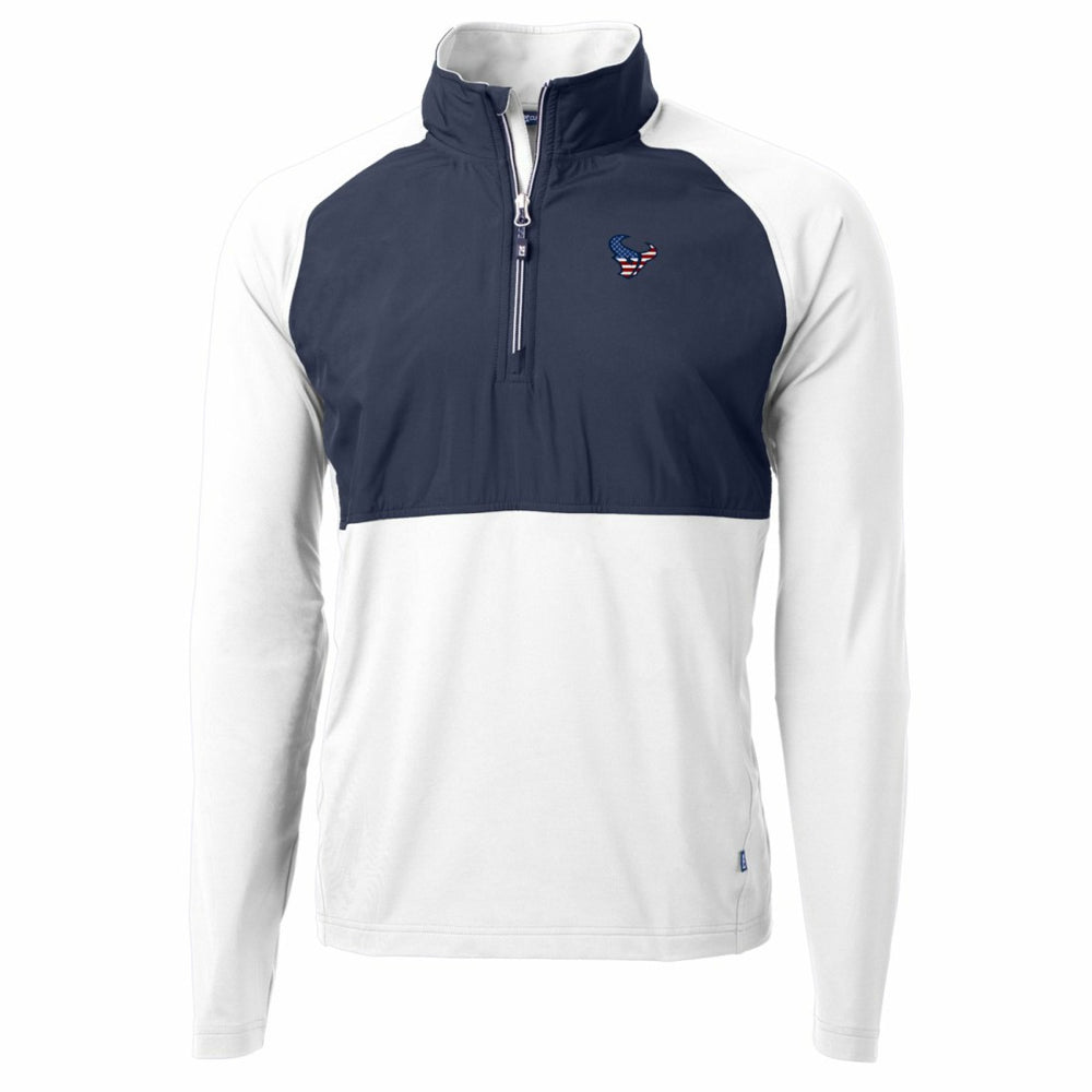 Houston Texans Cutter & Buck Adapt Eco Knit Hybrid Recycled Quarter-Zip Pullover Top White - NFL