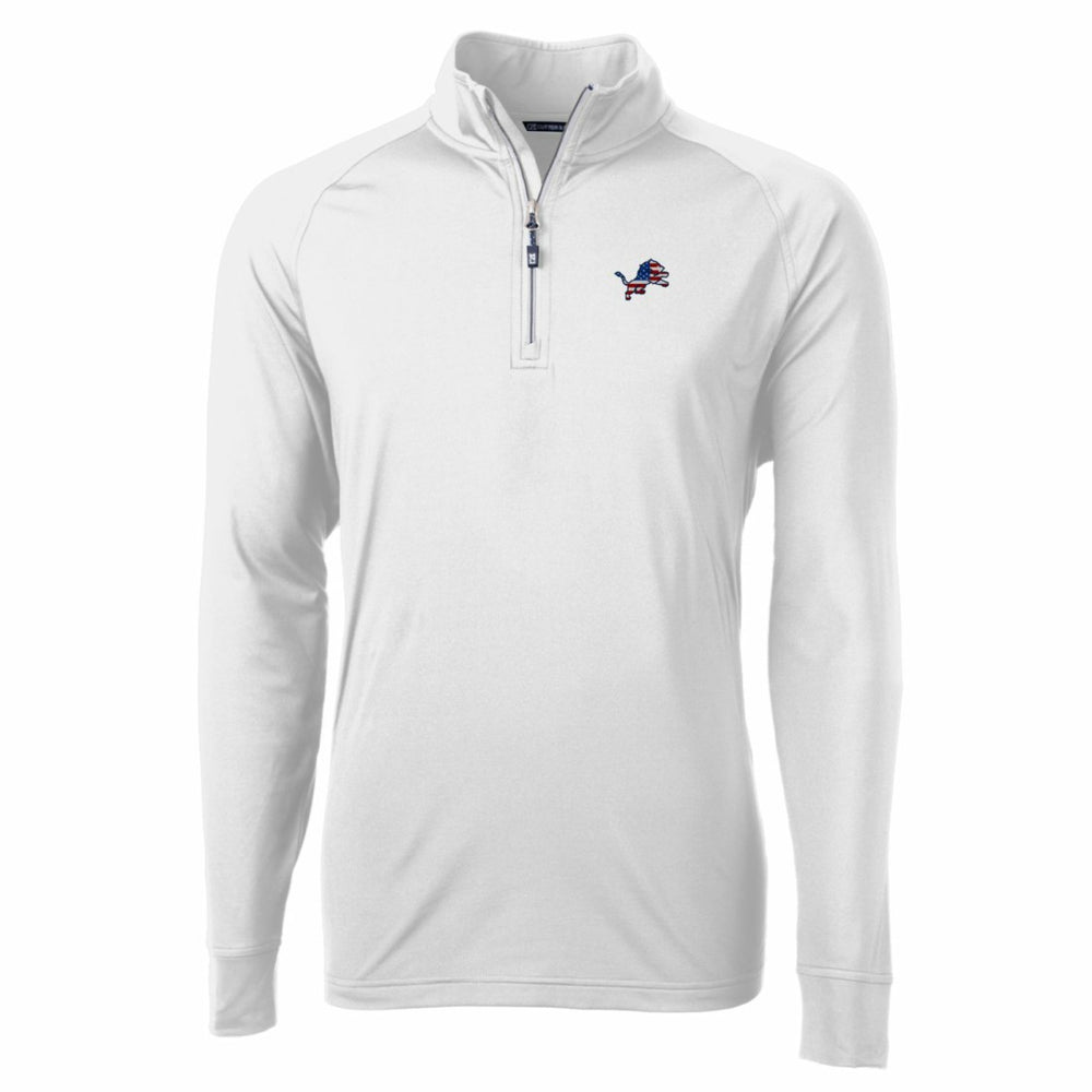 Detroit Lions Cutter & Buck Team Adapt Eco Knit Hybrid Recycled Quarter-Zip Pullover Top White - NFL