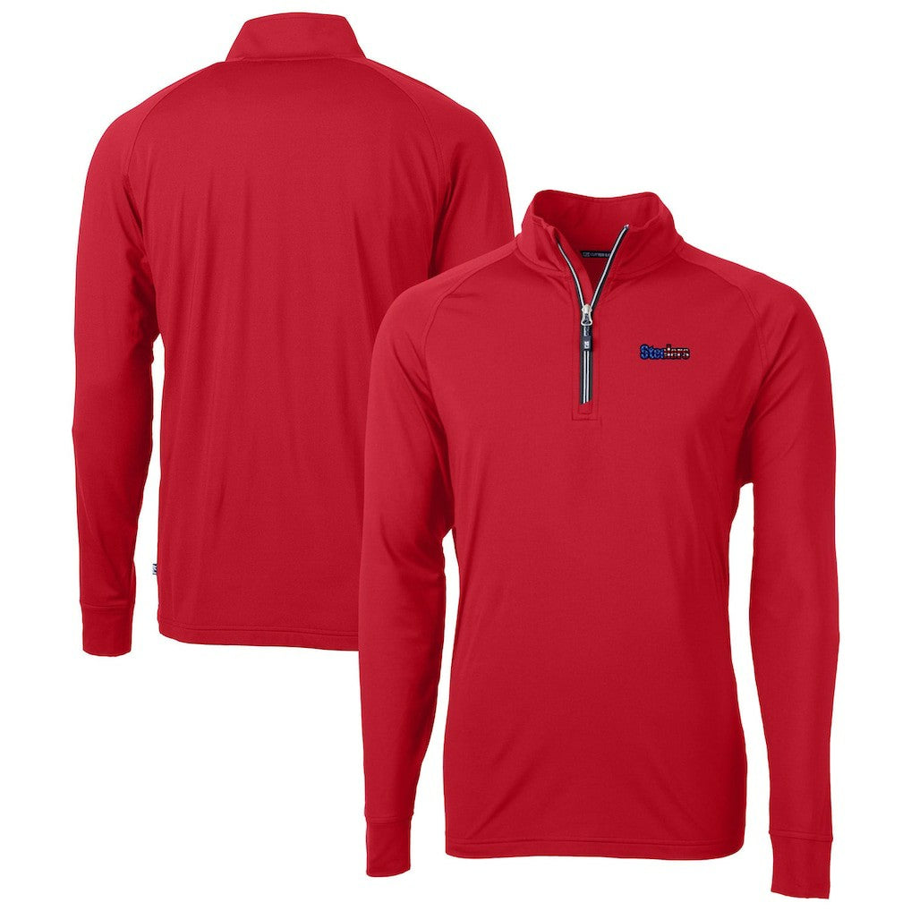 Pittsburgh Steelers Cutter & Buck Team Adapt Eco Knit Hybrid Recycled Quarter-Zip Pullover Top Red - NFL