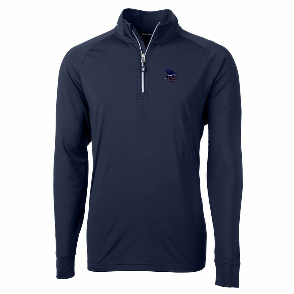 Minnesota Vikings Cutter & Buck Team Adapt Eco Knit Hybrid Recycled Quarter-Zip Pullover Top Navy - NFL