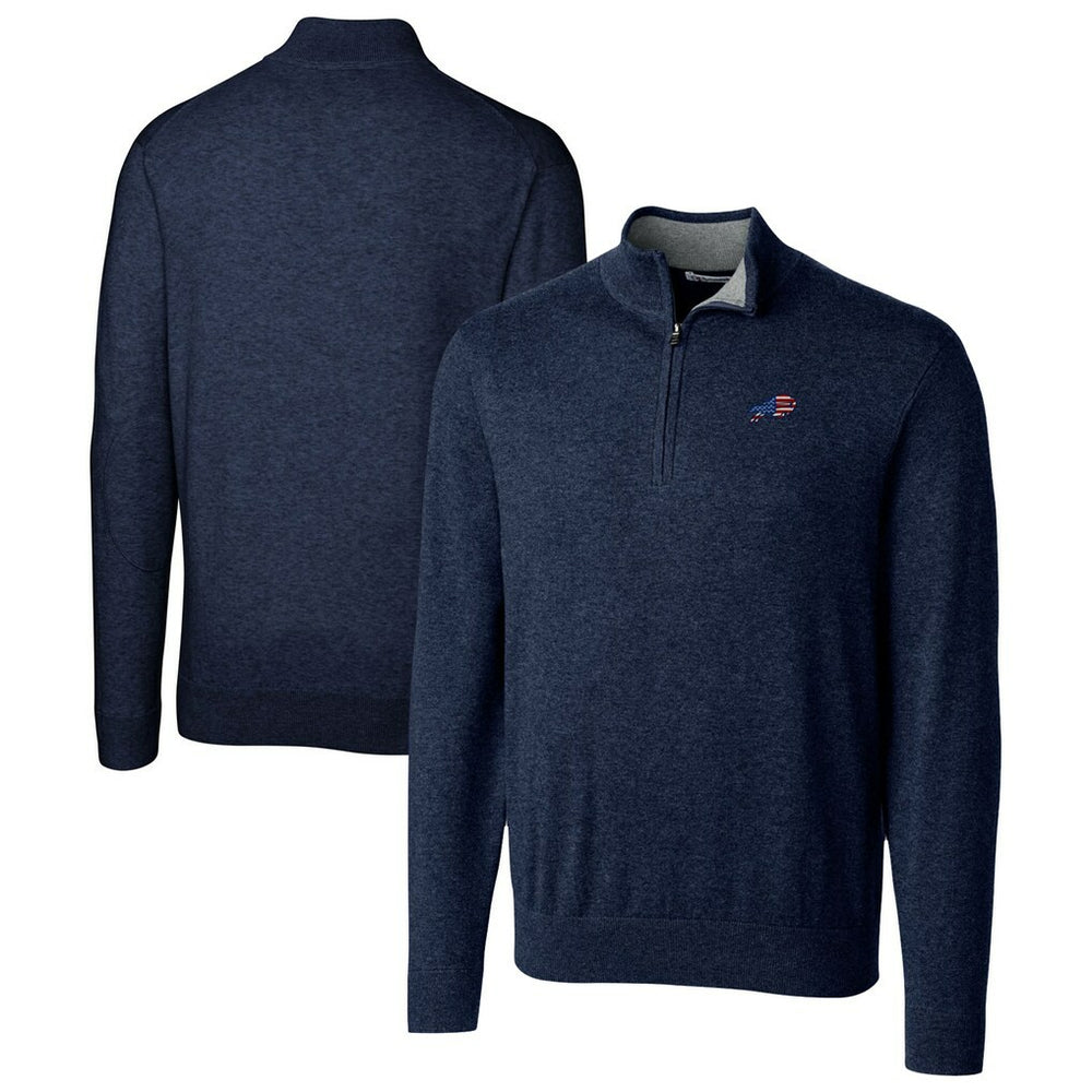 Buffalo Bills Cutter & Buck Lakemont Quarter-Zip Pullover Sweater Navy - NFL