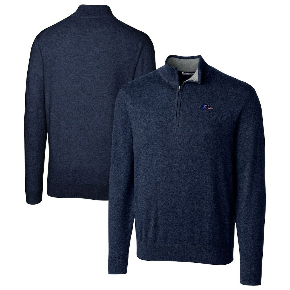 Baltimore Ravens Cutter & Buck Lakemont Quarter-Zip Pullover Sweater Navy - NFL