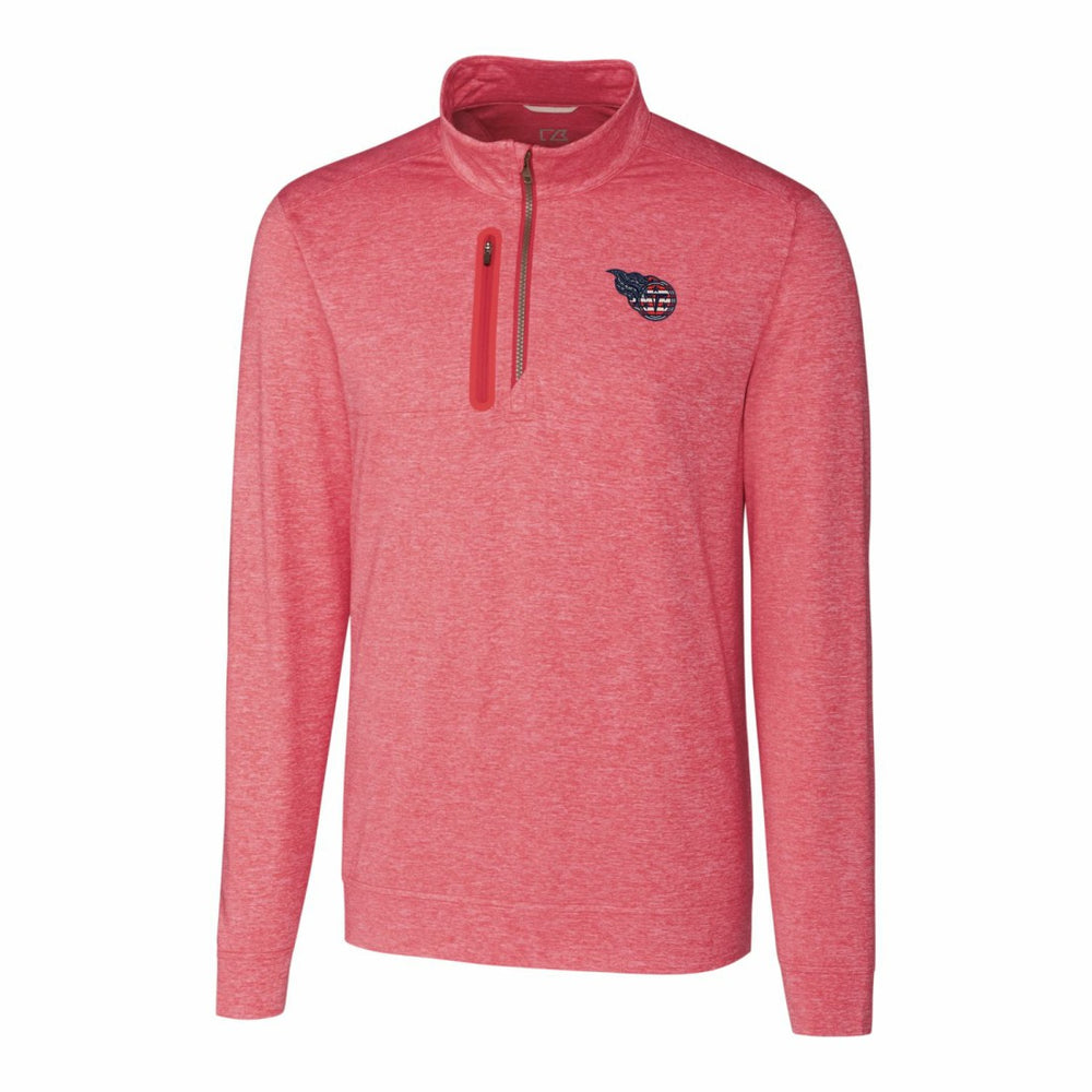 Tennessee Titans Cutter & Buck Stealth Quarter-Zip Pullover Top Heathered Cardinal - NFL