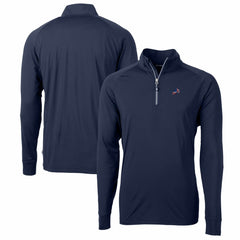 Detroit Lions Cutter & Buck Big & Tall Adapt Eco Knit Stretch Recycled Quarter-Zip Pullover Top Navy - NFL