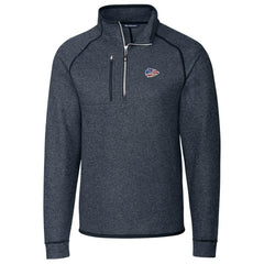 Kansas City Chiefs Cutter & Buck Big & Tall Mainsail Sweater Knit Half-Zip Pullover Jacket Heathered Navy - NFL