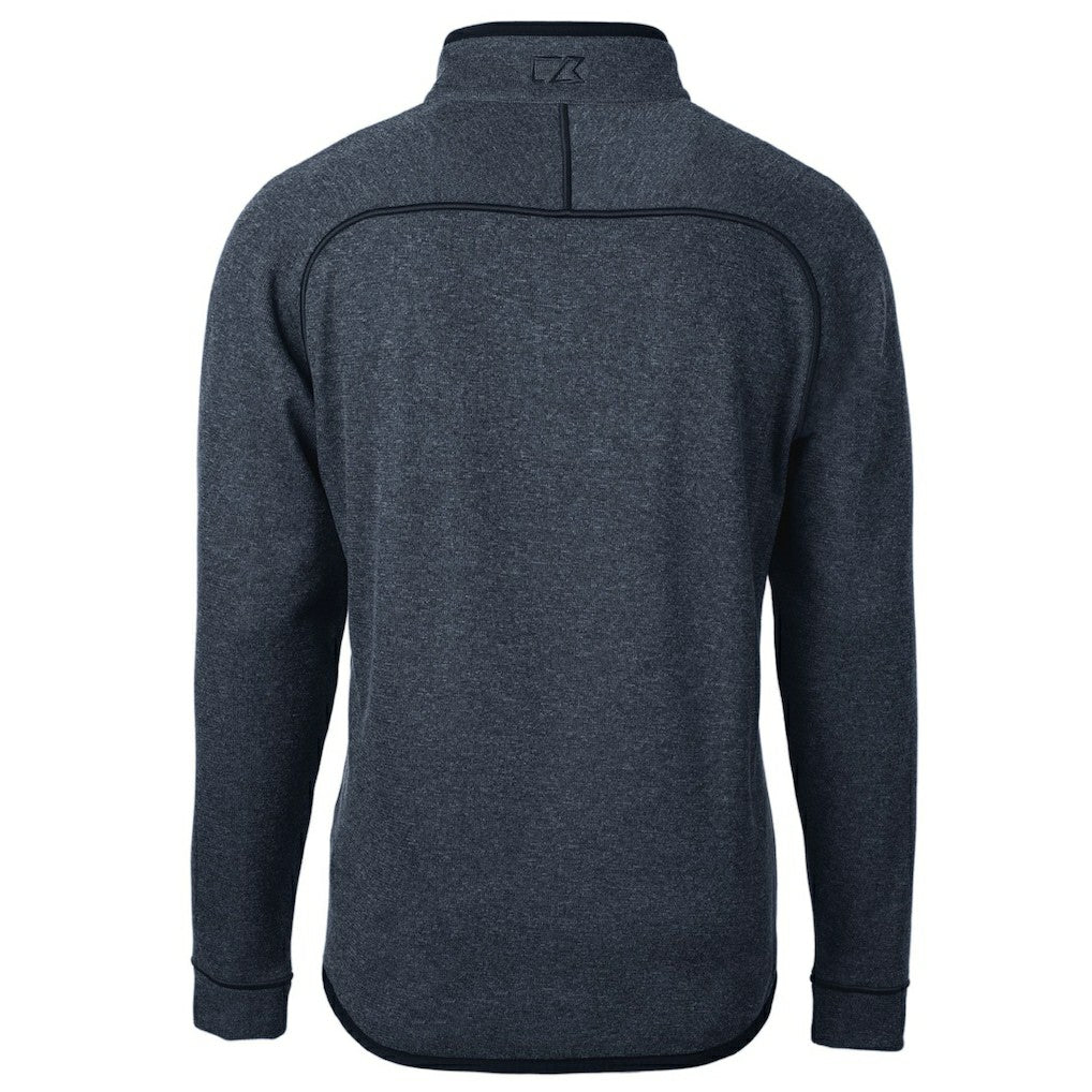 Kansas City Chiefs Cutter & Buck Big & Tall Mainsail Sweater Knit Half-Zip Pullover Jacket Heathered Navy - NFL