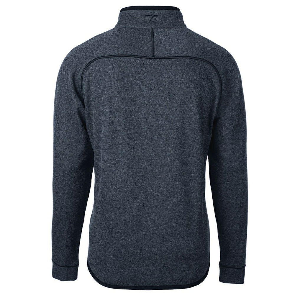Kansas City Chiefs Cutter & Buck Big & Tall Mainsail Sweater Knit Half-Zip Pullover Jacket Heathered Navy - NFL