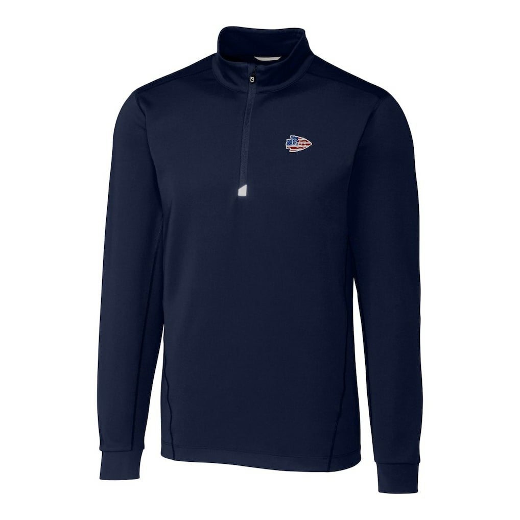 Kansas City Chiefs Cutter & Buck Big & Tall Traverse Stretch Quarter-Zip Pullover Top Navy - NFL