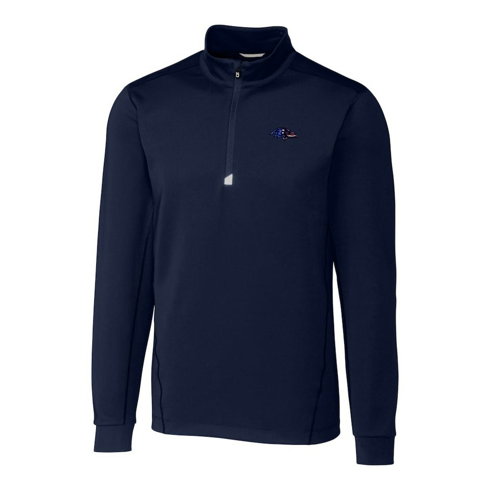 Baltimore Ravens Cutter & Buck Big & Tall Traverse Stretch Quarter-Zip Pullover Top Navy - NFL