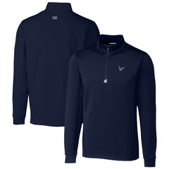 Houston Texans Cutter & Buck Big & Tall Traverse Stretch Quarter-Zip Pullover Top Navy - NFL