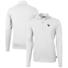 Houston Texans Cutter & Buck Big & Tall Virtue Eco Pique Recycled Quarter-Zip Jacket White - NFL
