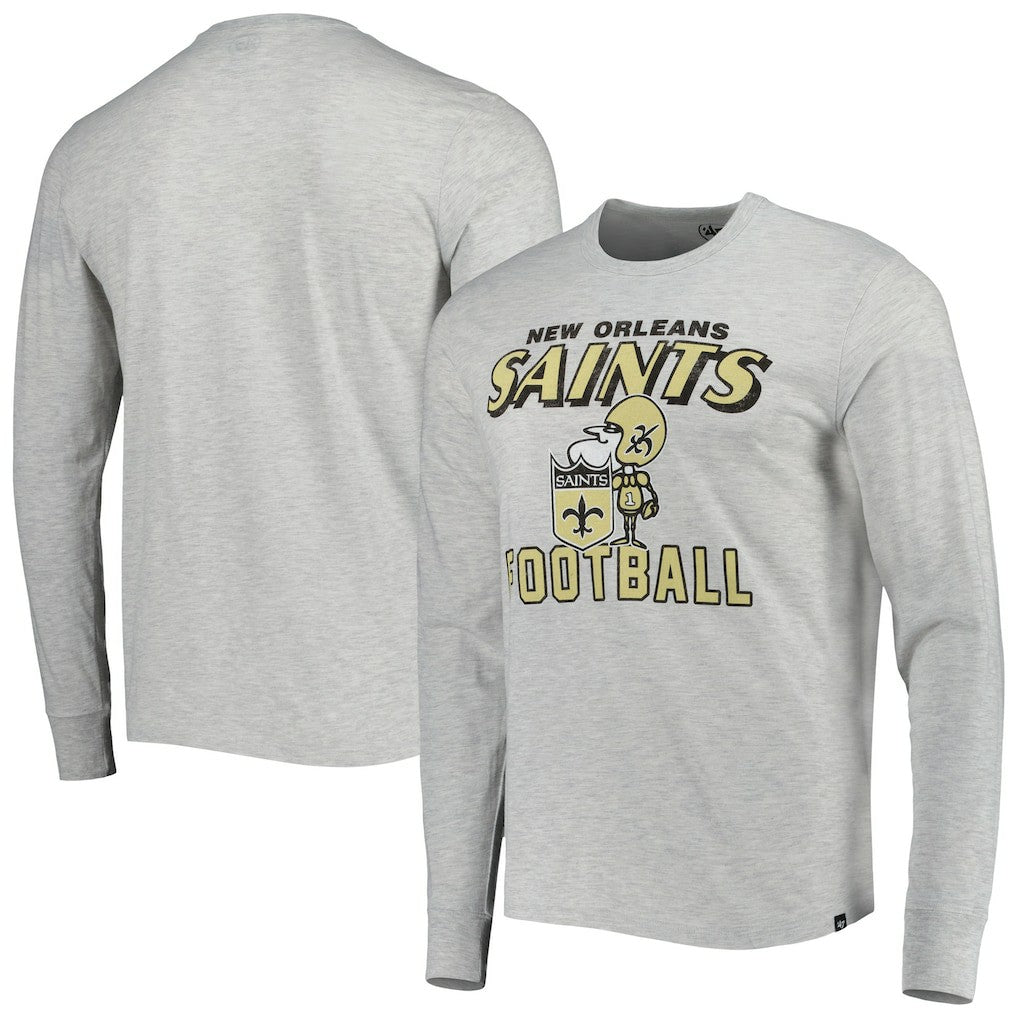 New Orleans Saints '47 Dozer Franklin Long Sleeve T-Shirt Heathered Gray - 47 brand