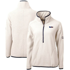Pittsburgh Steelers Cutter & Buck Women's Americana Cascade Eco Sherpa Fleece Half-Zip Pullover Jacket Cream - NFL