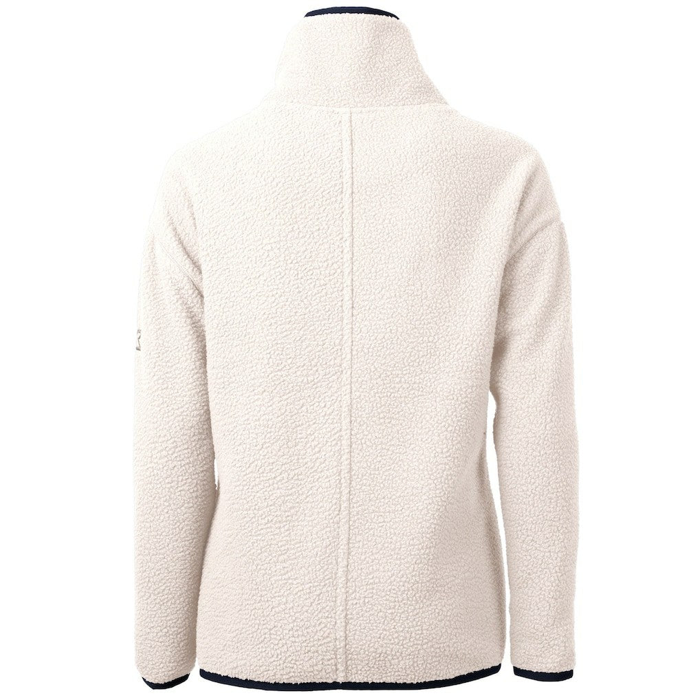Pittsburgh Steelers Cutter & Buck Women's Americana Cascade Eco Sherpa Fleece Half-Zip Pullover Jacket Cream - NFL